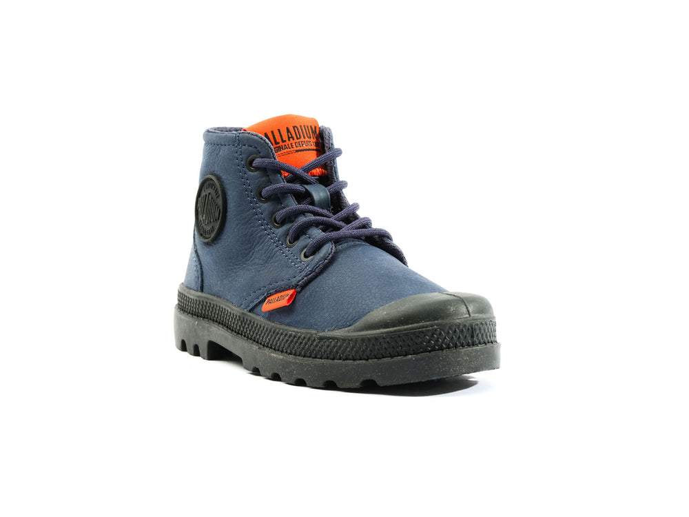 Botas Palladium PAMPA SUPPLY LEATHER Niños Indigo | Costa Rica-36907